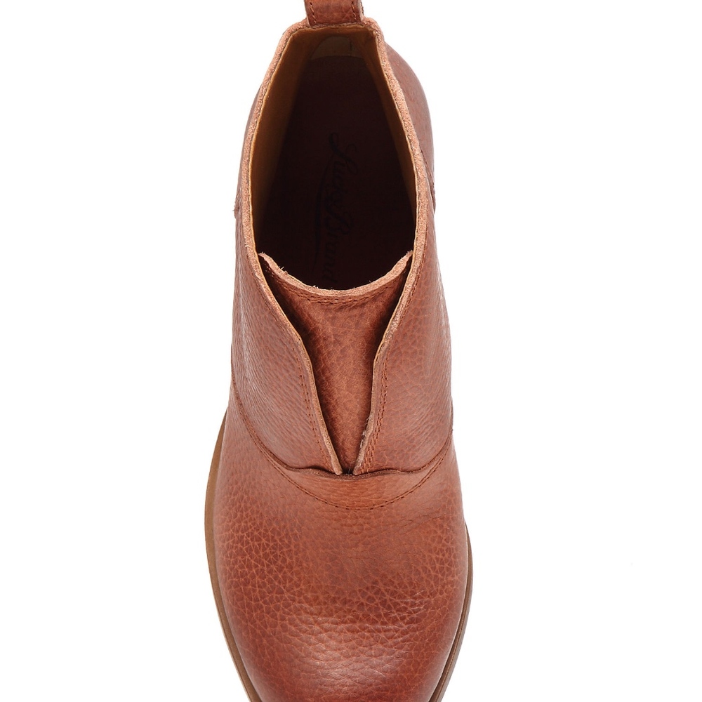 NIB LUCKY BRAND ANKLE BOOT EHLLEN TOFFEE CORNELIAN - Picture 4 of 6